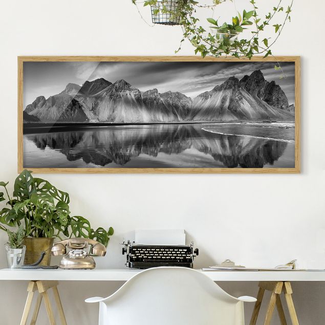 Poster con cornice - Vesturhorn In Islanda - Panorama formato orizzontale