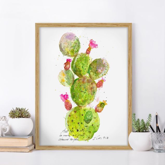 Poster con cornice - Cactus Con Bibellvers III - Verticale 4:3