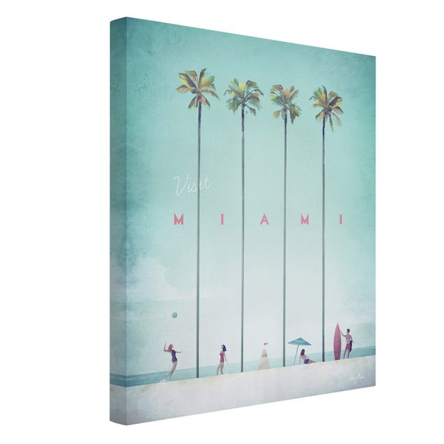 Stampe su tela vintage Poster di viaggio - Miami