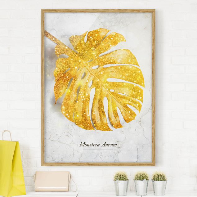 Poster con cornice - Gold - Monstera Aurum