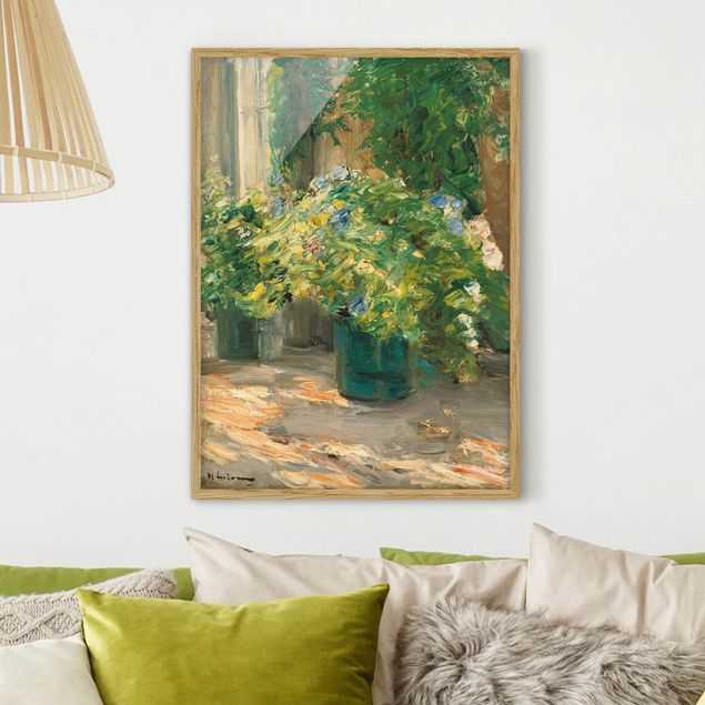 Poster con cornice - Max Liebermann - Vaso da fiori in davanti alla casa - Verticale 4:3