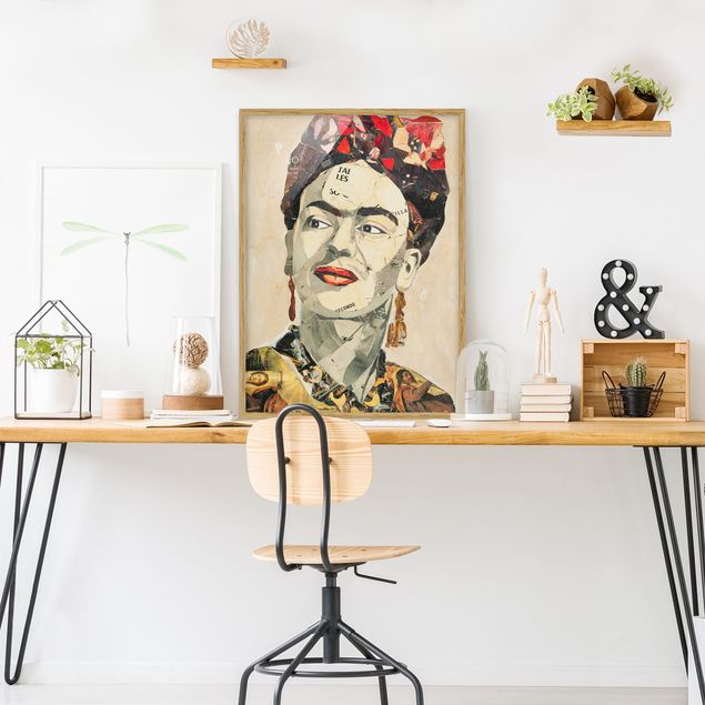 Poster con cornice - Frida Kahlo - Collage No.2 - Verticale 4:3