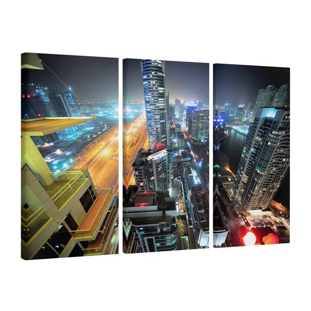 Stampa su tela 3 parti - Dubai Lights - Verticale 2:1