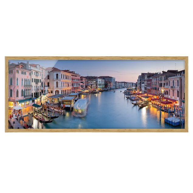 Poster con cornice - Serata Sul Canal Grande A Venezia - Panorama formato orizzontale