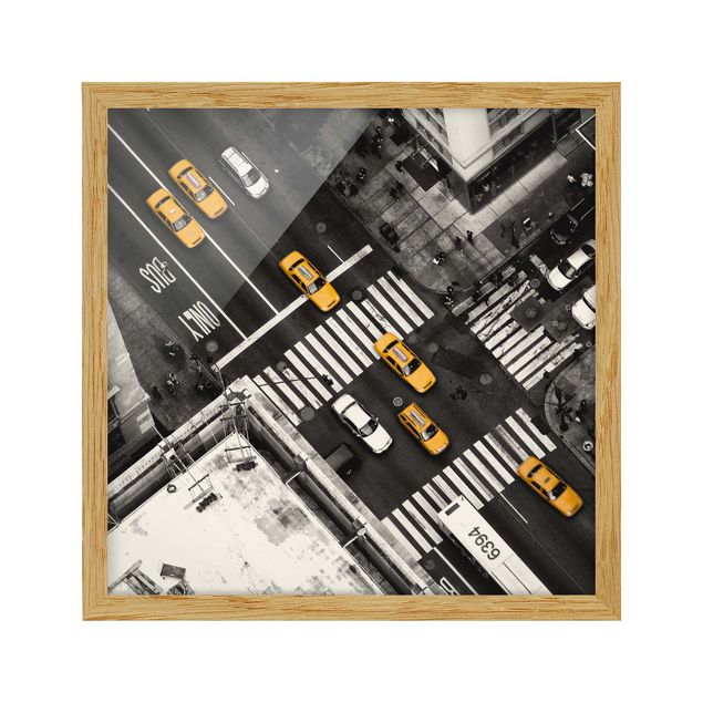 Poster con cornice - I taxi di New York - Quadrato 1:1