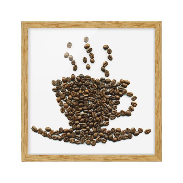 Poster con cornice - Coffee Beans Cup - Quadrato 1:1