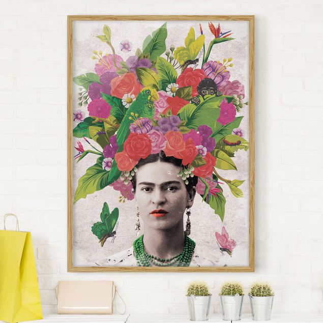 quadri con animali Frida Kahlo - Ritratto di fiori