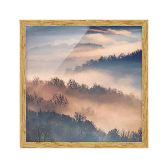 Poster con cornice - Fog At Sunset - Quadrato 1:1