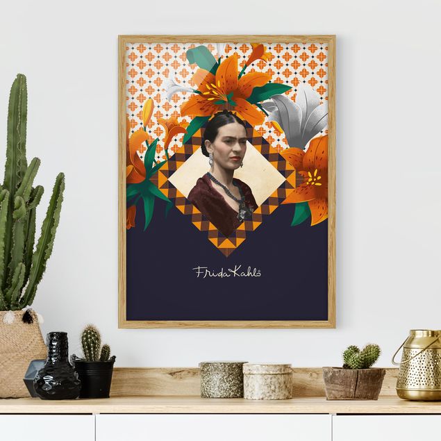 Poster con cornice - Frida Kahlo - Lilies - Verticale 4:3