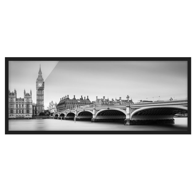 Poster con cornice - Ponte di Westminster e il Big Ben - Panorama formato orizzontale
