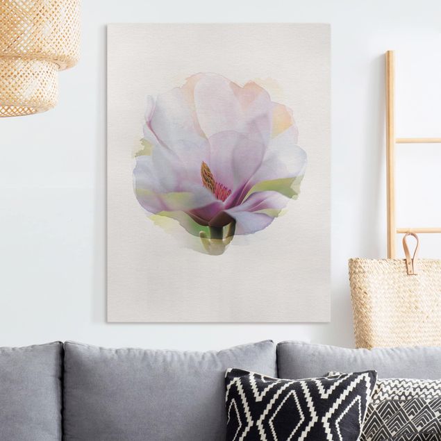 Stampe su tela fiori Acquerelli - Delicati fiori di magnolia