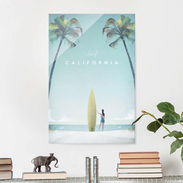Lavagna magnetica in vetro Poster di viaggio - California
