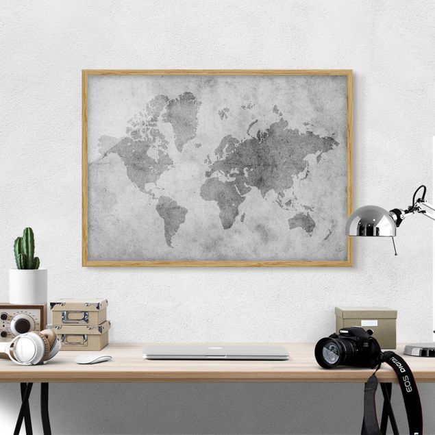 Poster con cornice - Vintage World Map II - Orizzontale 3:4