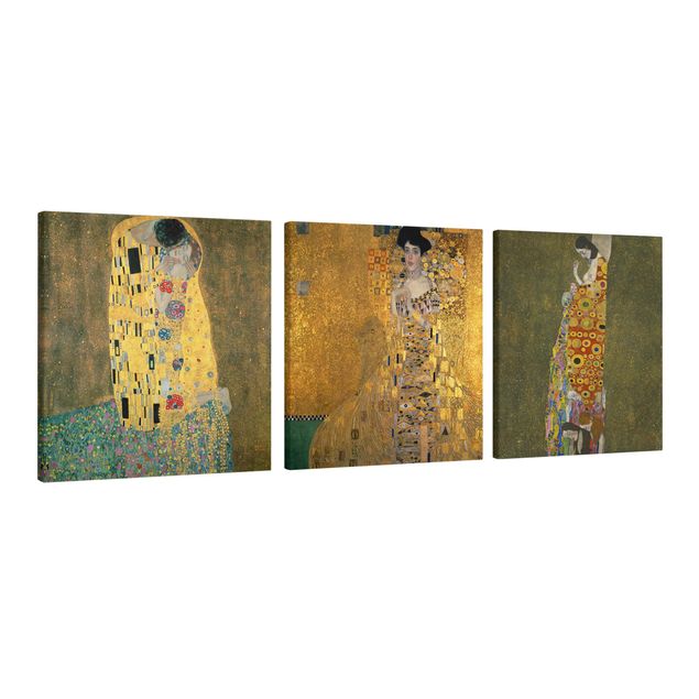 Stampa su tela 3 parti - Gustav Klimt - Ritratti - Quadrato 1:1