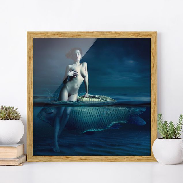 quadri con animali Nudo con pesce