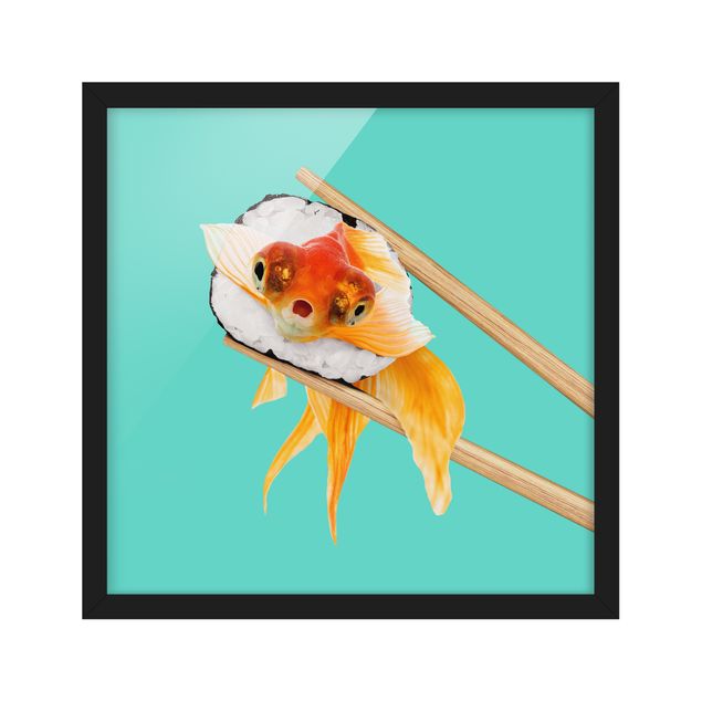 Poster con cornice - Sushi con Goldfish - Quadrato 1:1
