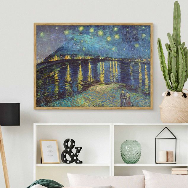 Poster con cornice - Vincent Van Gogh - Notte stellata sul Rodano - Orizzontale 3:4