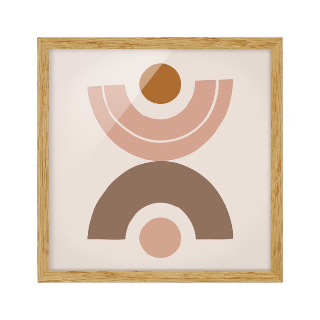 Poster con cornice - Line Art astratta pastello Forme - Quadrato 1:1