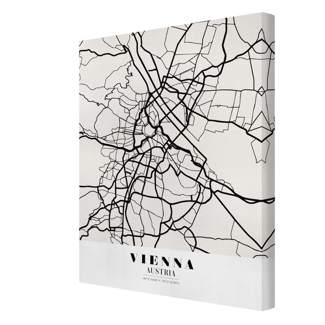 Stampa su tela - Vienna City Map - Classic - Verticale 3:4