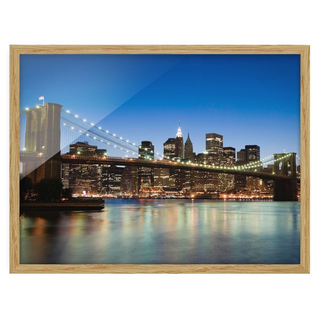 Poster con cornice - Brooklyn Bridge In New York - Orizzontale 3:4
