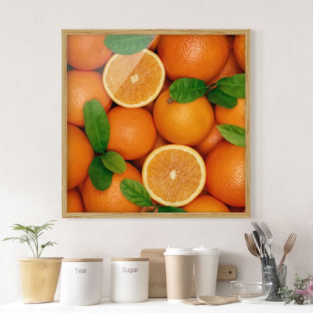 Poster con cornice - Juicy Oranges - Quadrato 1:1