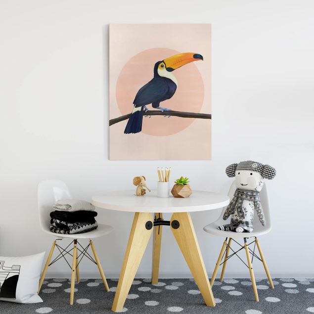 Riproduzioni su tela Illustrazione - Uccello Tucano Pittura Pastello