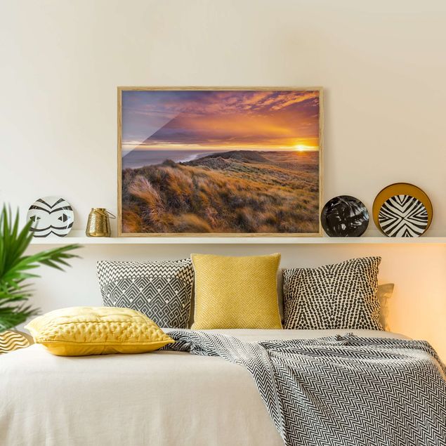 Poster con cornice - Sunrise On The Beach On Sylt - Orizzontale 3:4