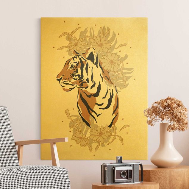  Tele oro Animali del Safari - Ritratto di tigre