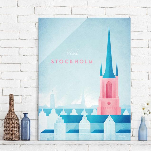 Lavagna magnetica in vetro Poster di viaggio - Stoccolma