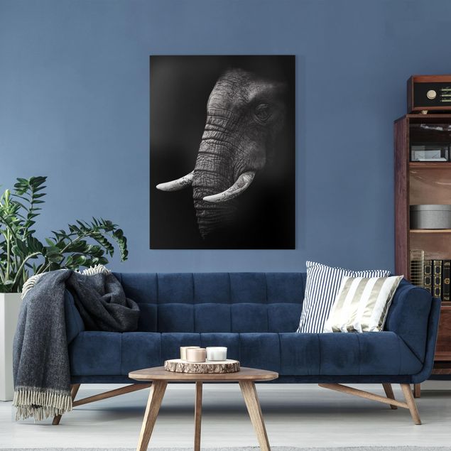 Tela africa Ritratto di elefante scuro