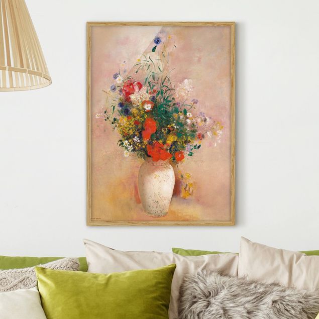 Riproduzioni di Odilon Redon Odilon Redon - Vaso con fiori (sfondo rosato)