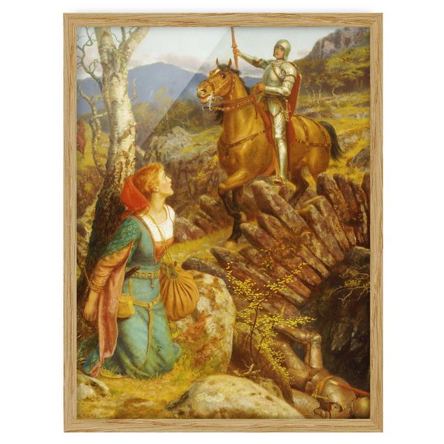 Poster con cornice - Arthur Hughes - The Overthrowing Of The Rusty Knight - Verticale 4:3