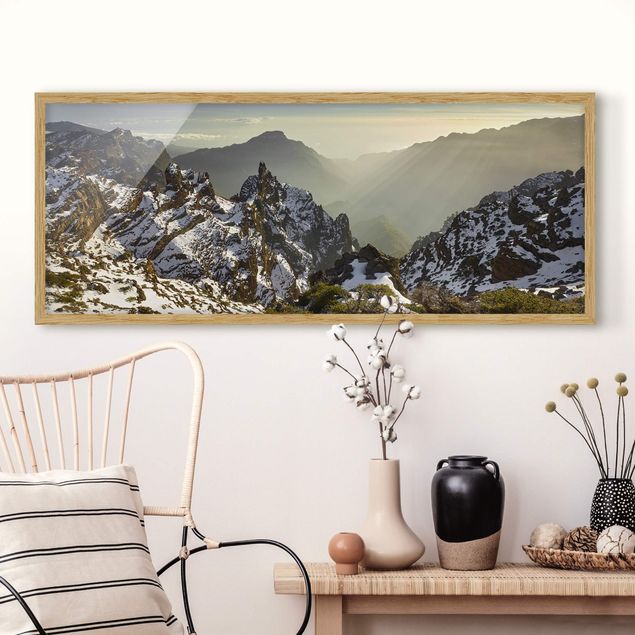 Poster con cornice - Monti A La Palma - Panorama formato orizzontale