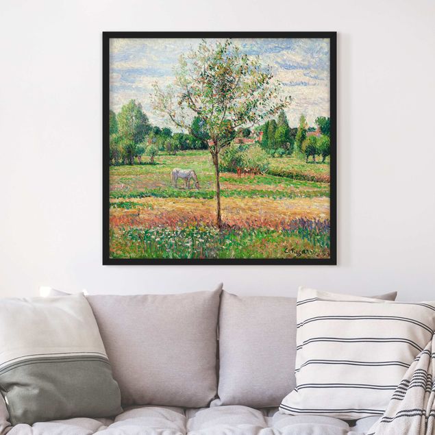Poster con cornice - Camille Pissarro - Meadow With Mold - Quadrato 1:1