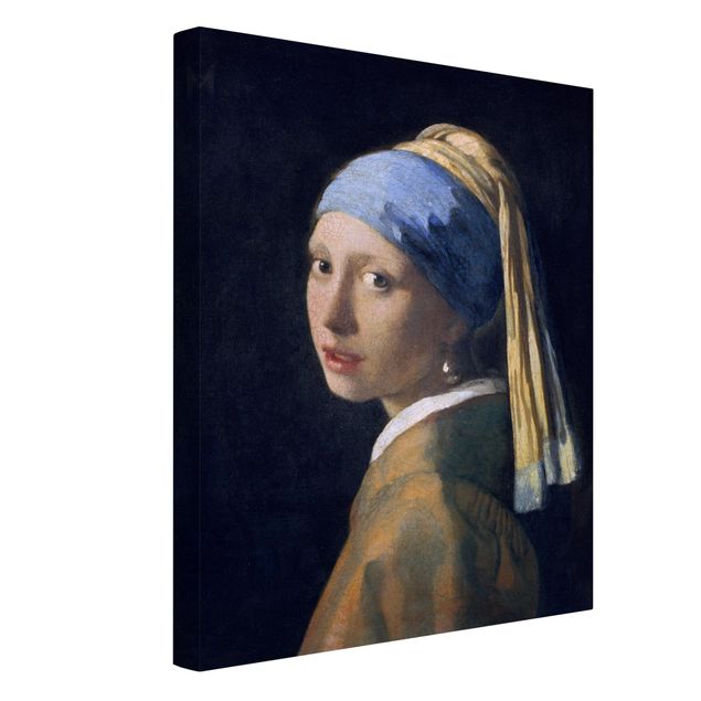 Stampa su tela Jan Vermeer Van Delft - Ragazza con l'orecchino di perla