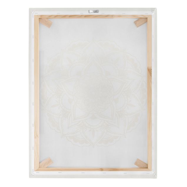 Stampa su tela - Mandala Illustrazione ornamento oro bianco - Verticale 4:3
