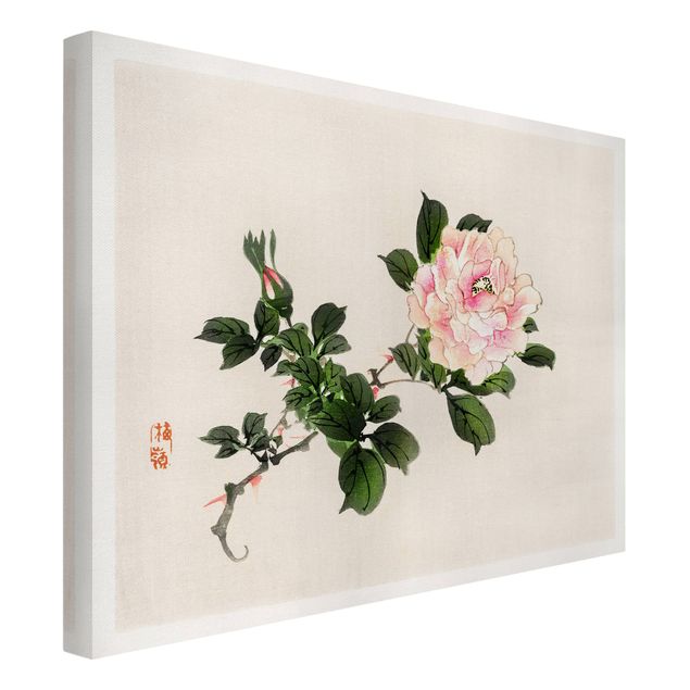 Stampa su tela - Asian Vintage Disegno Pink Rose - Orizzontale 3:4