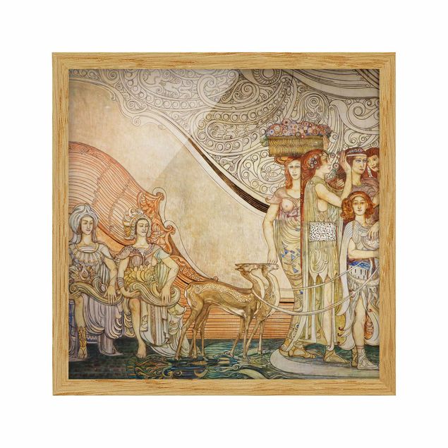 Poster con cornice - Galileo Chini - Decoration Of Berzieri Detail 5 - Quadrato 1:1