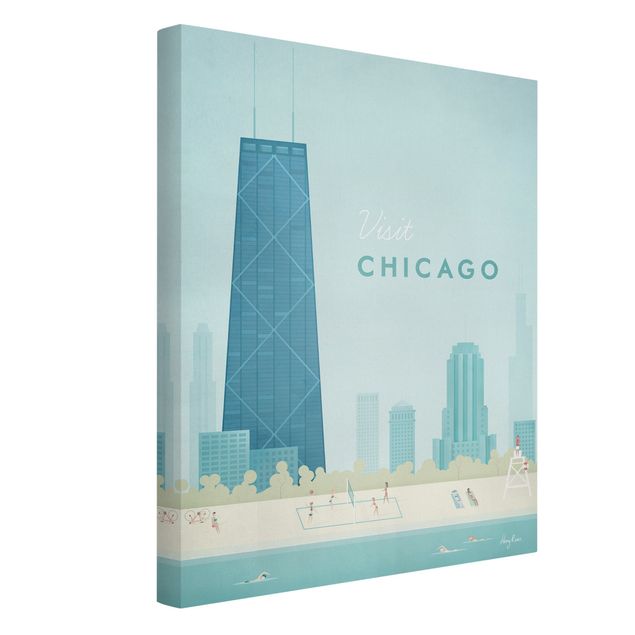 Stampa su tela Poster di viaggio - Chicago