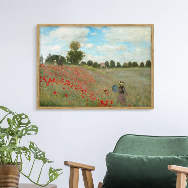 Poster con cornice - Claude Monet - Poppy Field At Argenteuil - Orizzontale 3:4