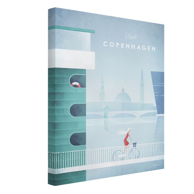 Stampa su tela Poster di viaggio - Copenaghen