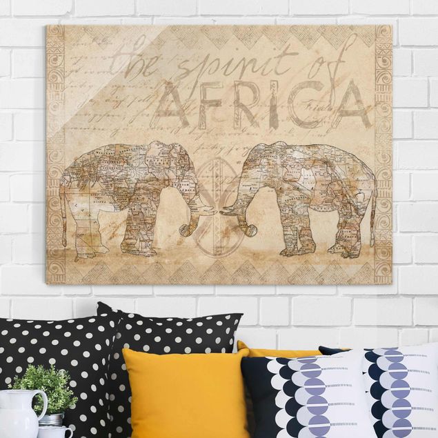 quadri con animali Collage vintage - Spirito dell'Africa