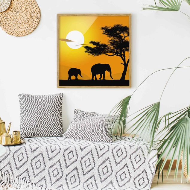 Poster con cornice - African Elephant Walk