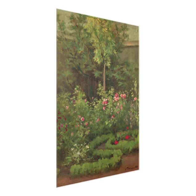Quadro in vetro - Camille Pissarro - A Rose Garden - Verticale 4:3
