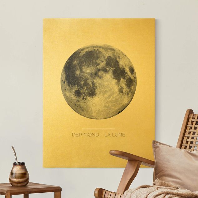 Stampe su tela oro La Luna - La Lune
