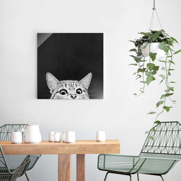 stampe animali Illustrazione - Gatto Disegno in bianco e nero