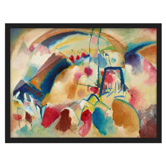Poster con cornice - Wassily Kandinsky - Paesaggio Con Chiesa - Orizzontale 3:4