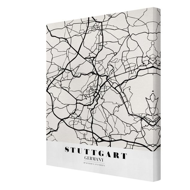 Stampa su tela - Stuttgart City Map - Classic - Verticale 3:4