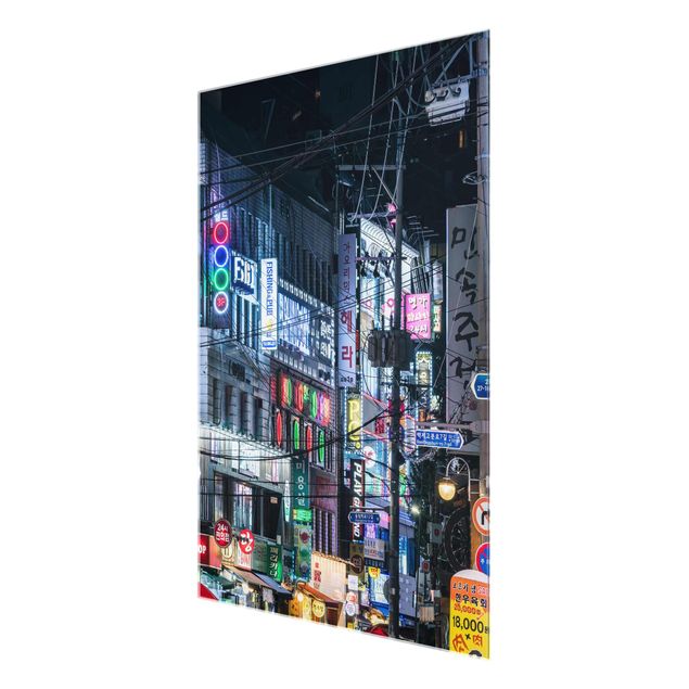 Quadro in vetro - Nightlife di Seul