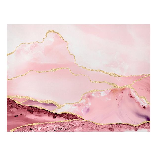 Stampe su tela Estratto Monti rosa con Golden Lines